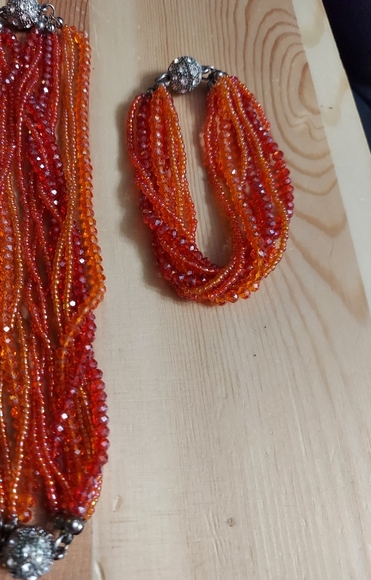 Premier Designs Red Orange & Silver Crystal… - Picture 6 of 12